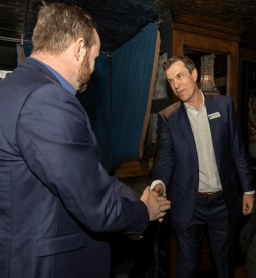 Courtroom Insight CEO greeting a client